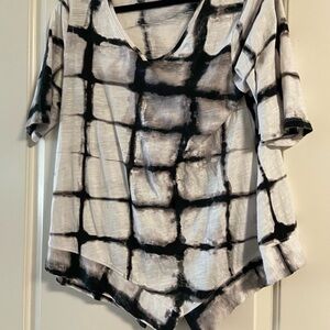 Habitat Black and Cream Grid Pattern Top